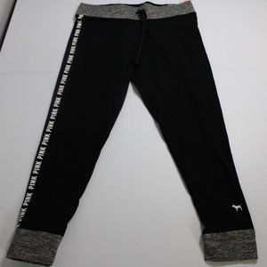 PINK Victoria's Secret Womens Yoga Campus Legging Pants Gray Black Size Large